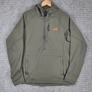 First Lite Origin Hoody Mens Large Olive Green Quarter Zip Fleece Hoodie Jacket